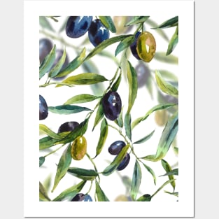 Olives - Mediterranean pattern Posters and Art